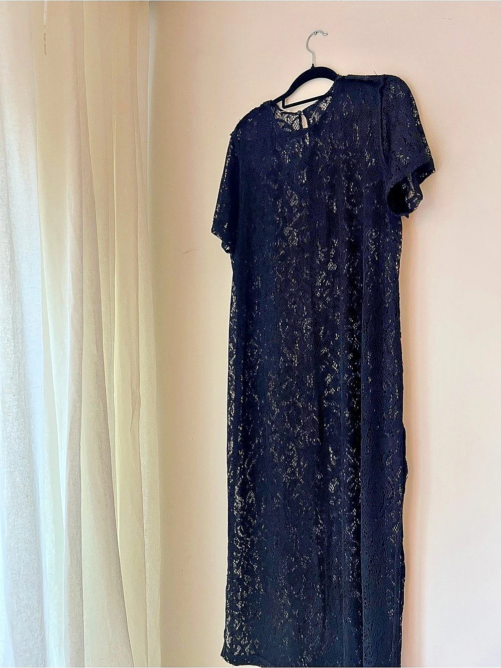 Vintage Black Lace Maxi Dress Like New